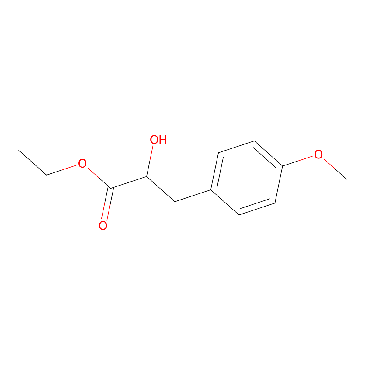 Ethyl 2-hydroxy-3-(4-methoxyphenyl)propanoate molecular structure, CAS 38618-53-0