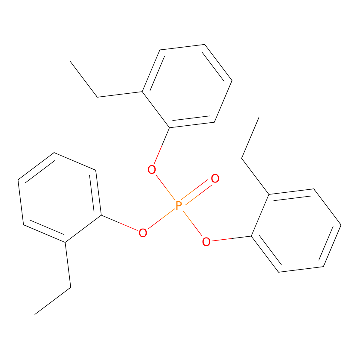 Phenol, 2-ethyl-, phosphate (3:1) molecular structure, CAS 3862-08-6