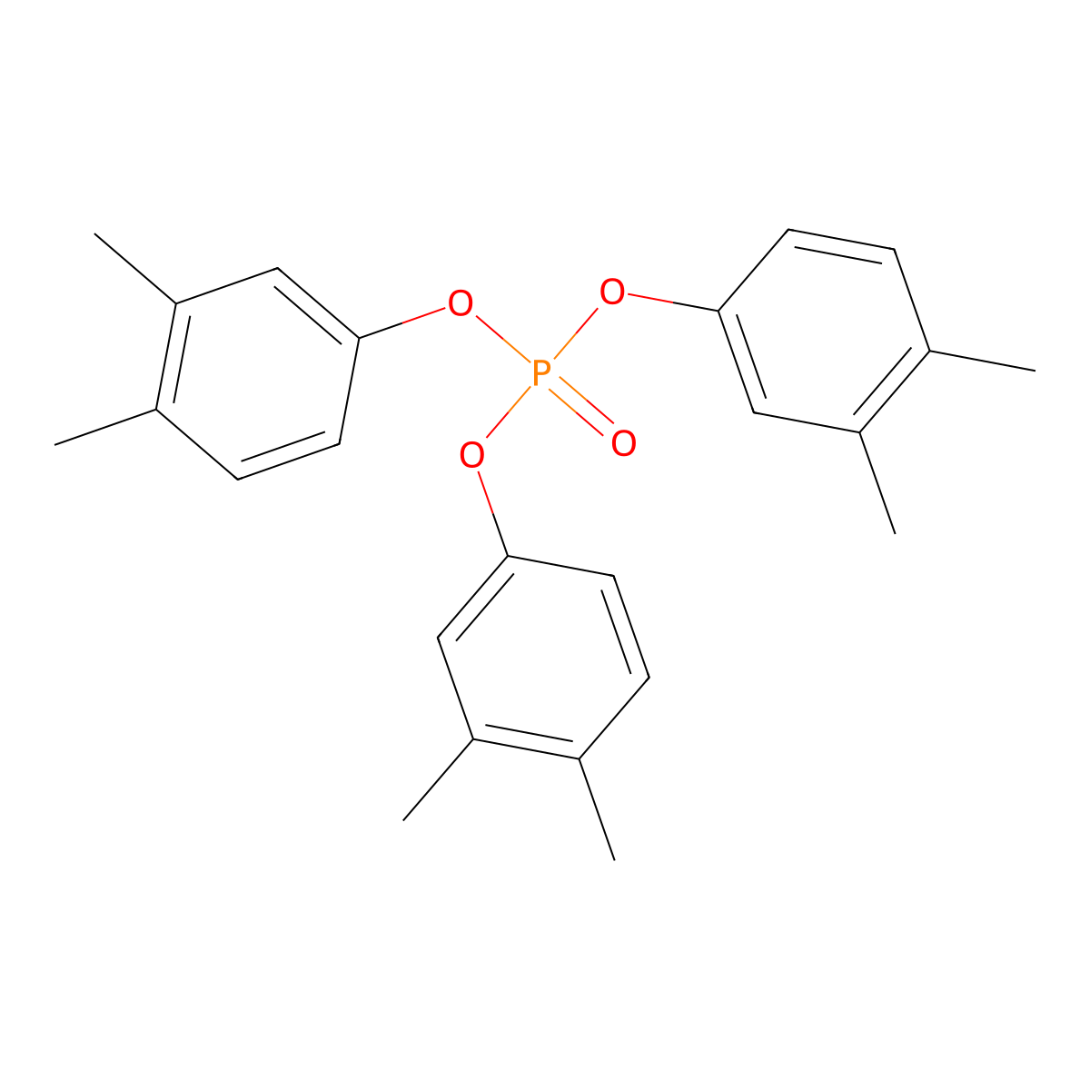 Tris(3,4-xylenyl)phosphate molecular structure, CAS 3862-11-1