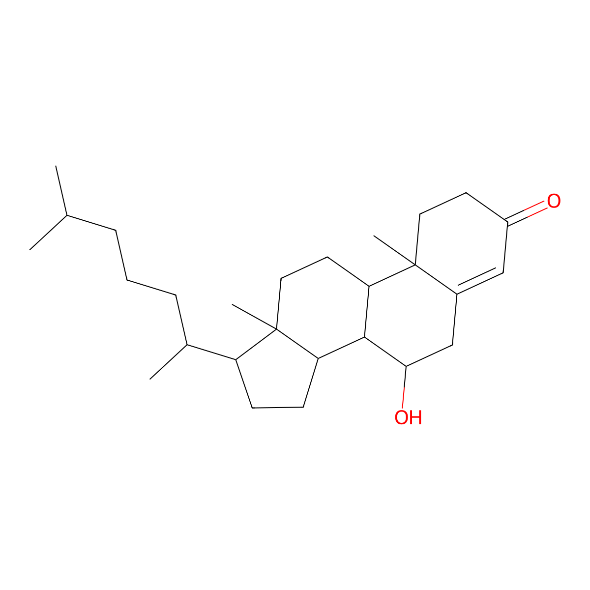 7alpha-Hydroxy-4-cholesten-3-one molecular structure, CAS 3862-25-7