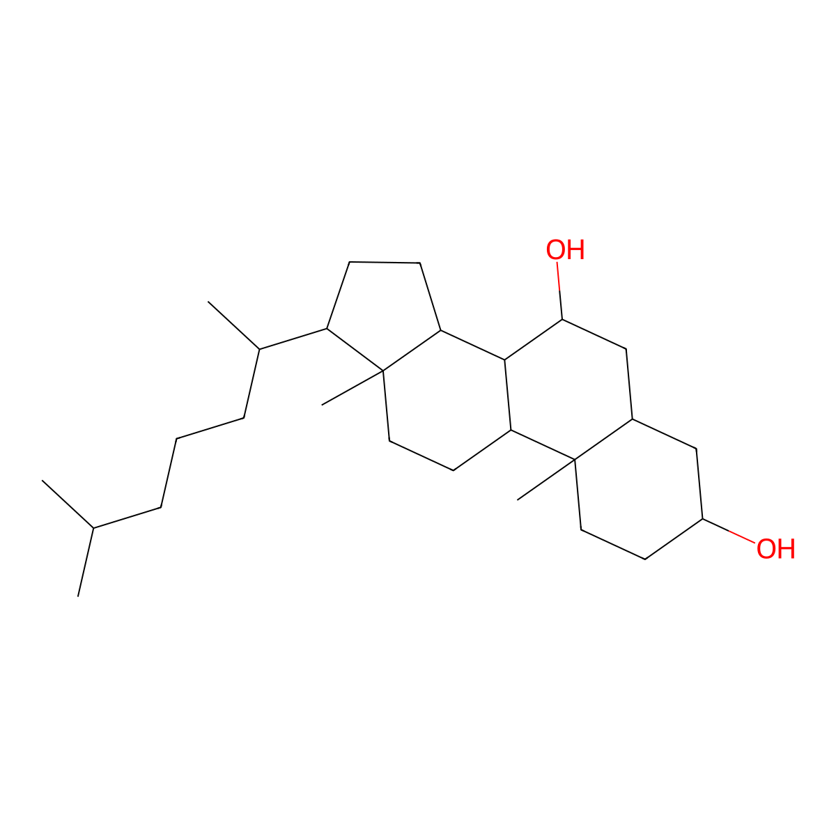 5beta-Cholestane-3alpha,7alpha-diol molecular structure, CAS 3862-26-8