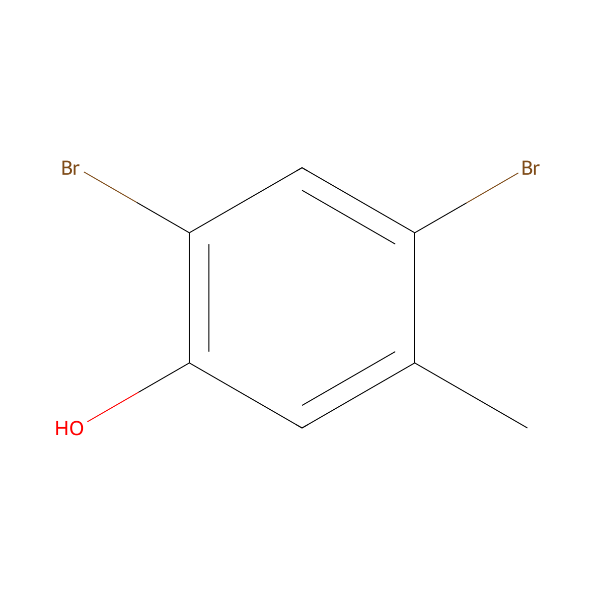 Phenol, 2,4-dibromo-5(or 6)-methyl- molecular structure, CAS 38621-20-4