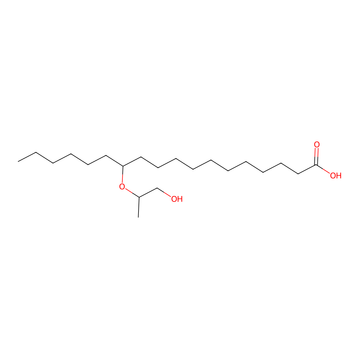 Propylene glycol hydroxystearate molecular structure, CAS 38621-51-1