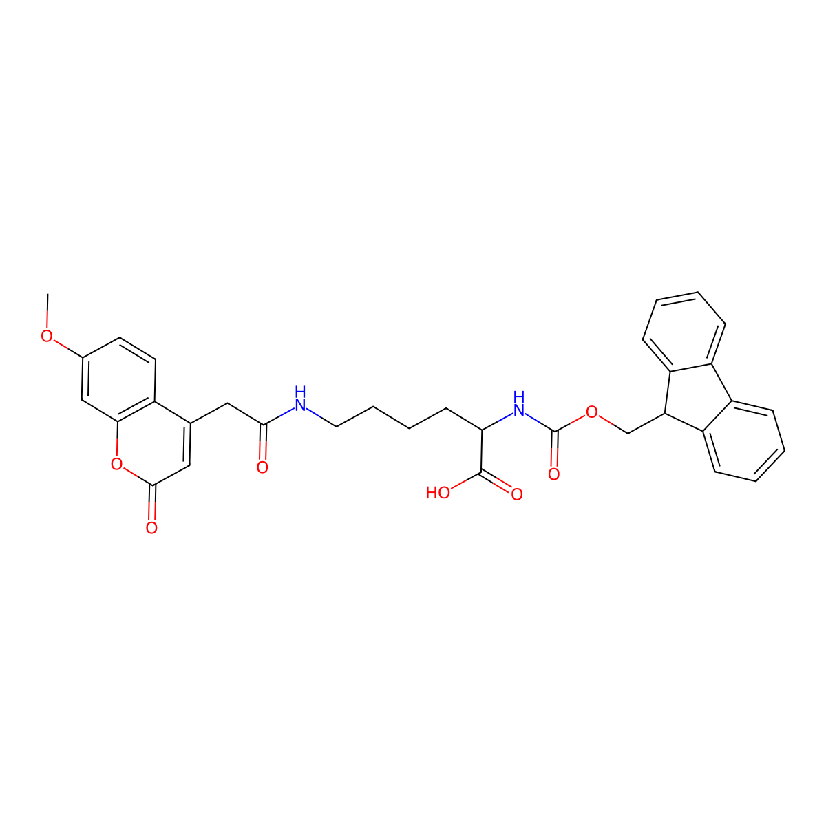 Fmoc-Lys(Mca)-OH molecular structure, CAS 386213-32-7