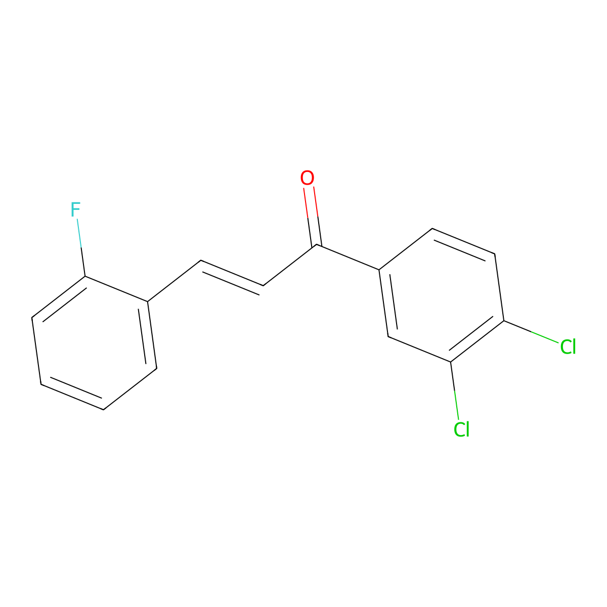 (2E)-1-(3,4-Dichlorophenyl)-3-(2-fluorophenyl)prop-2-en-1-one molecular structure, CAS 386216-25-7