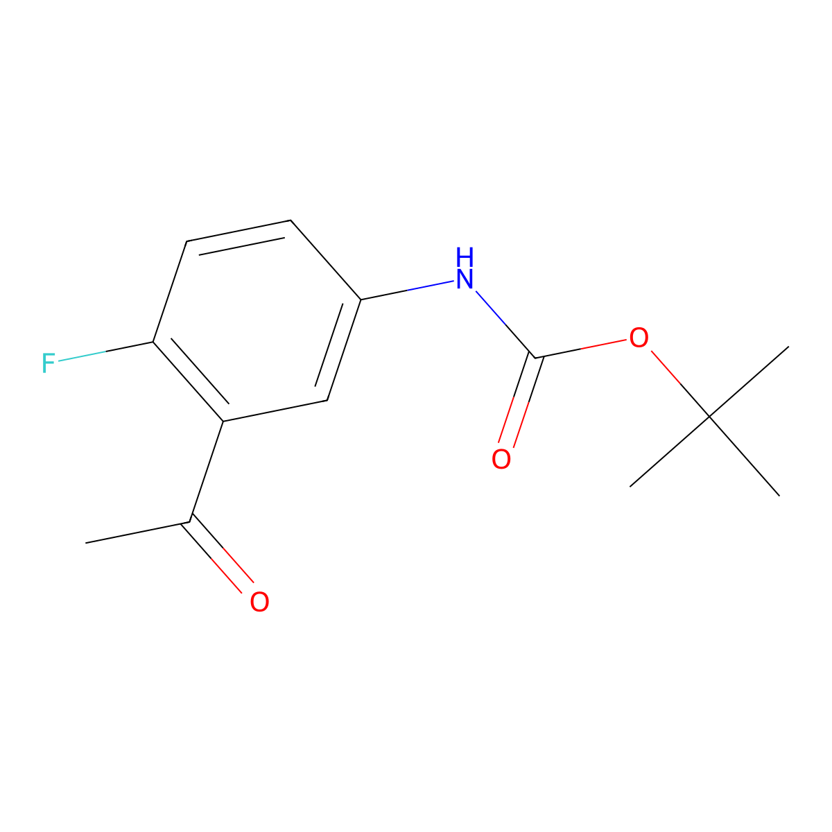 tert-butyl N-(3-acetyl-4-fluorophenyl)carbamate molecular structure, CAS 386216-31-5
