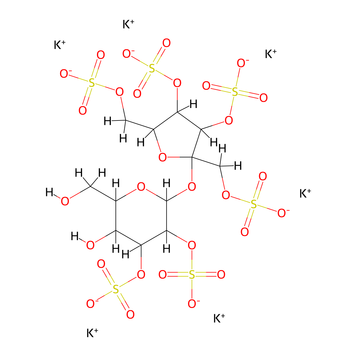 Sucrose Hexasulfate, Potassium Salt molecular structure, CAS 386229-70-5