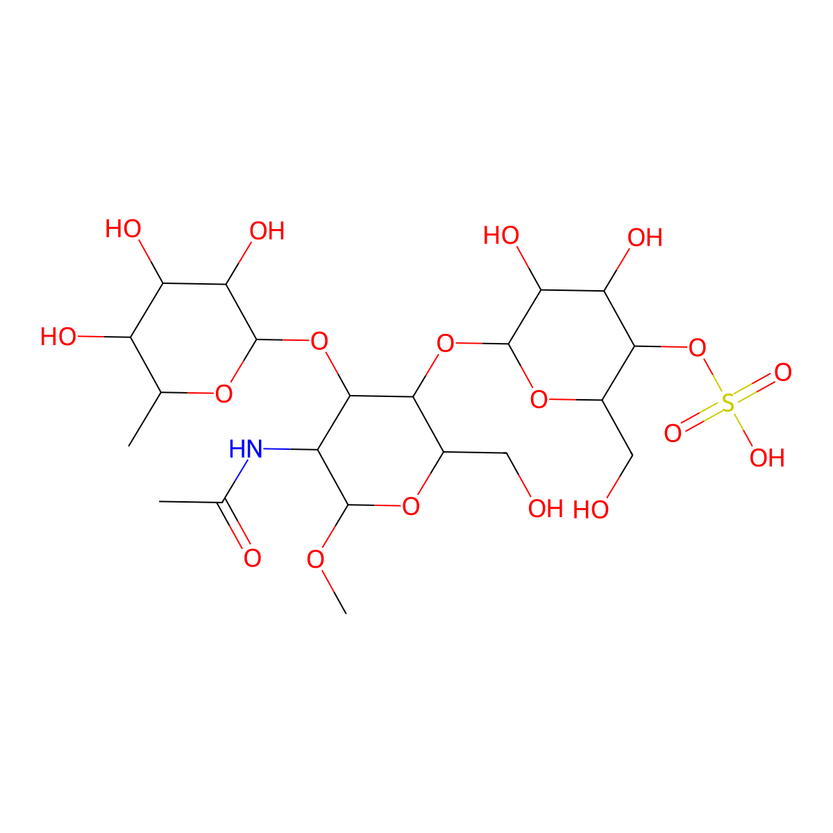 4'-SulfatedLexisXmethylglycoside molecular structure, CAS 386229-72-7