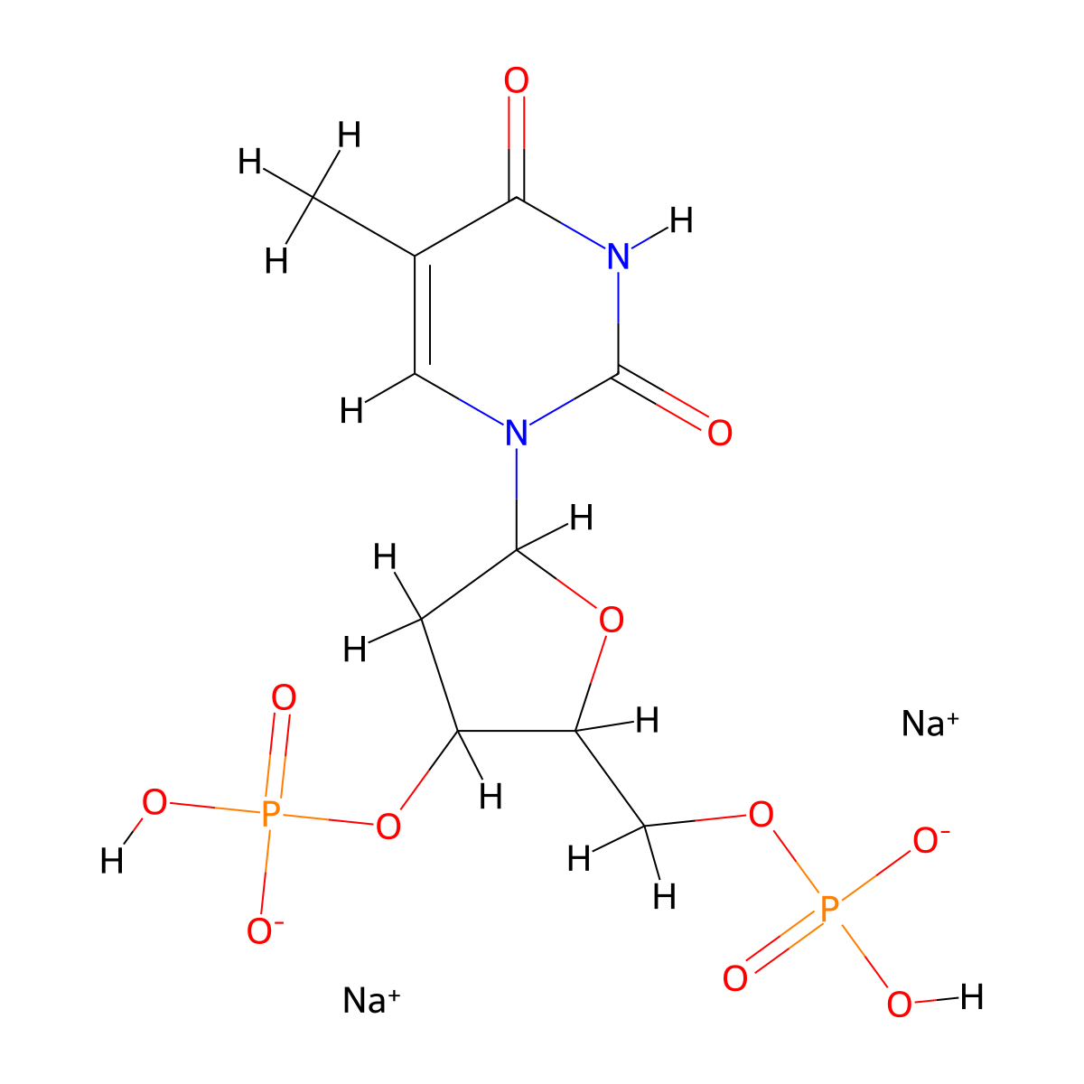 Thymidine 3',5'-Diphosphate Disodium Salt molecular structure, CAS 386229-77-2