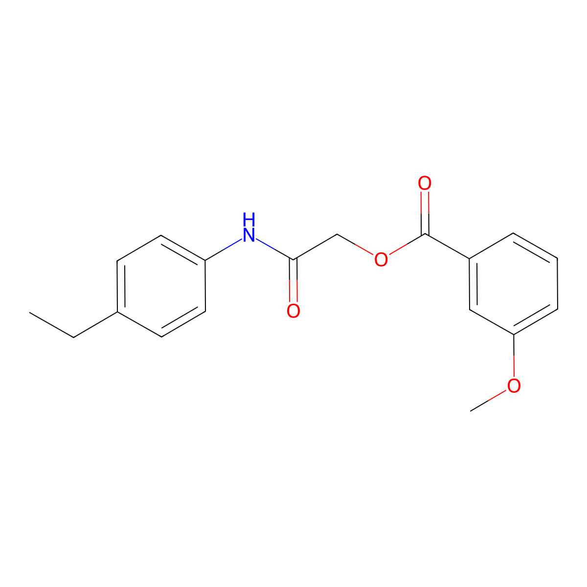 [(4-Ethylphenyl)carbamoyl]methyl 3-methoxybenzoate molecular structure, CAS 386245-82-5