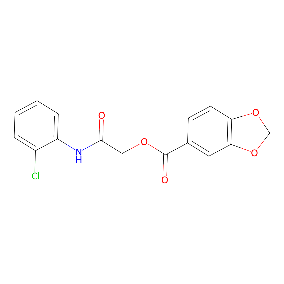 [2-(2-Chloroanilino)-2-oxoethyl] 1,3-benzodioxole-5-carboxylate molecular structure, CAS 386260-68-0