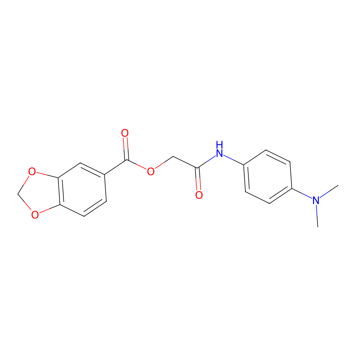 [2-[4-(Dimethylamino)anilino]-2-oxoethyl] 1,3-benzodioxole-5-carboxylate molecular structure, CAS 386260-81-7