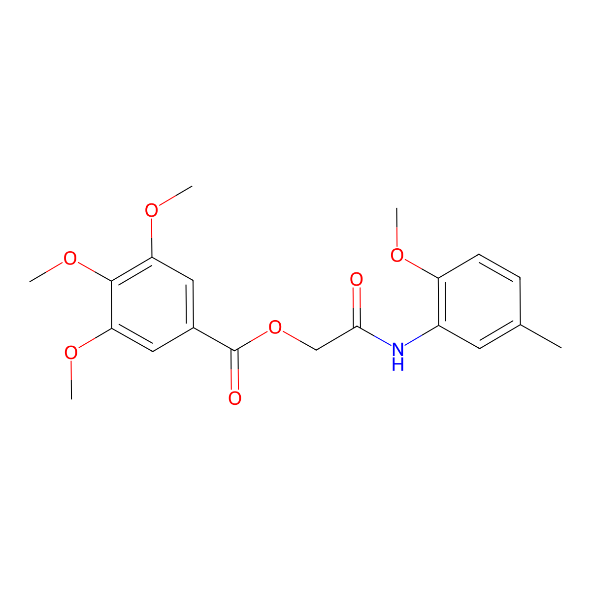 [2-(2-Methoxy-5-methylanilino)-2-oxoethyl] 3,4,5-trimethoxybenzoate molecular structure, CAS 386262-16-4