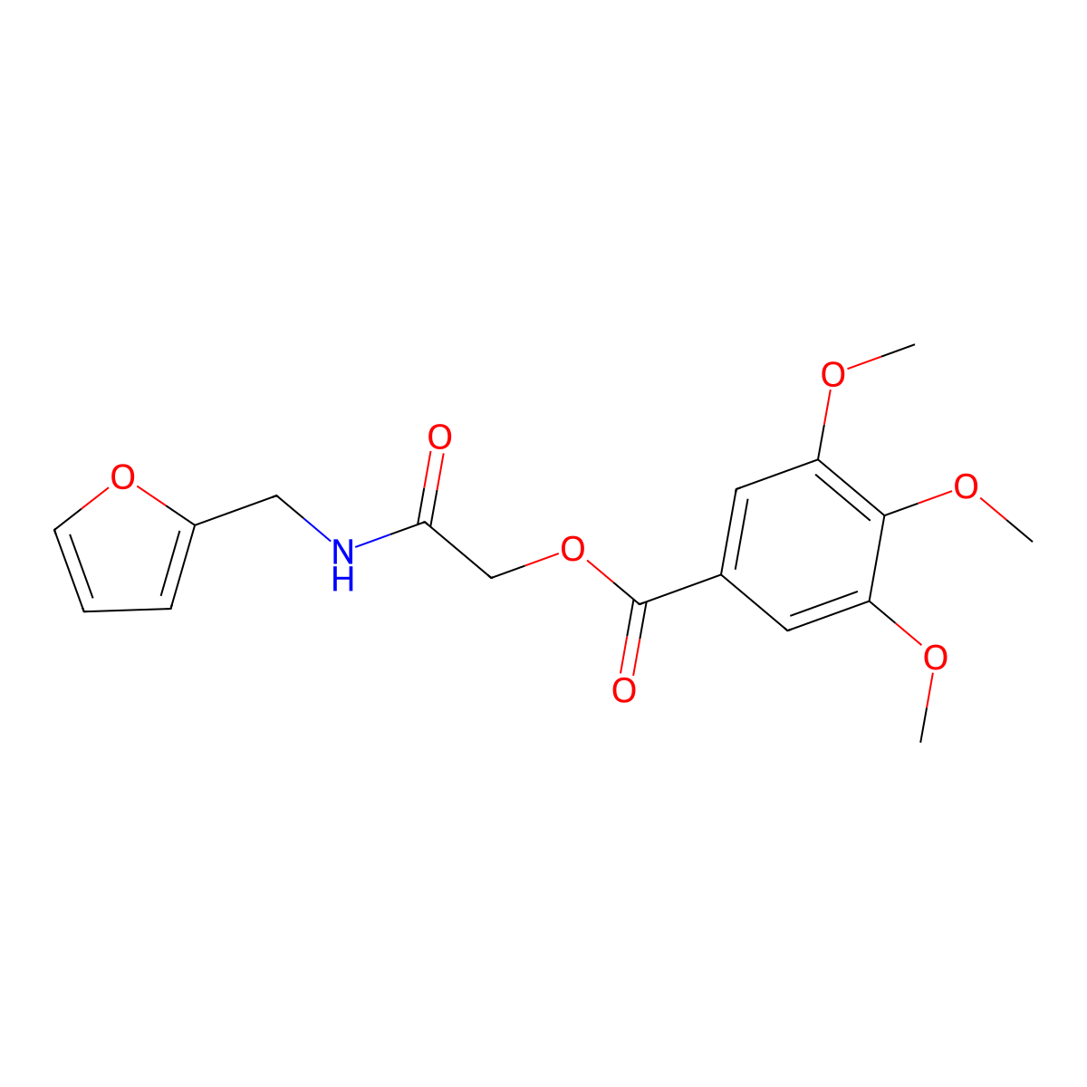 [2-(Furan-2-ylmethylamino)-2-oxoethyl] 3,4,5-trimethoxybenzoate molecular structure, CAS 386262-19-7