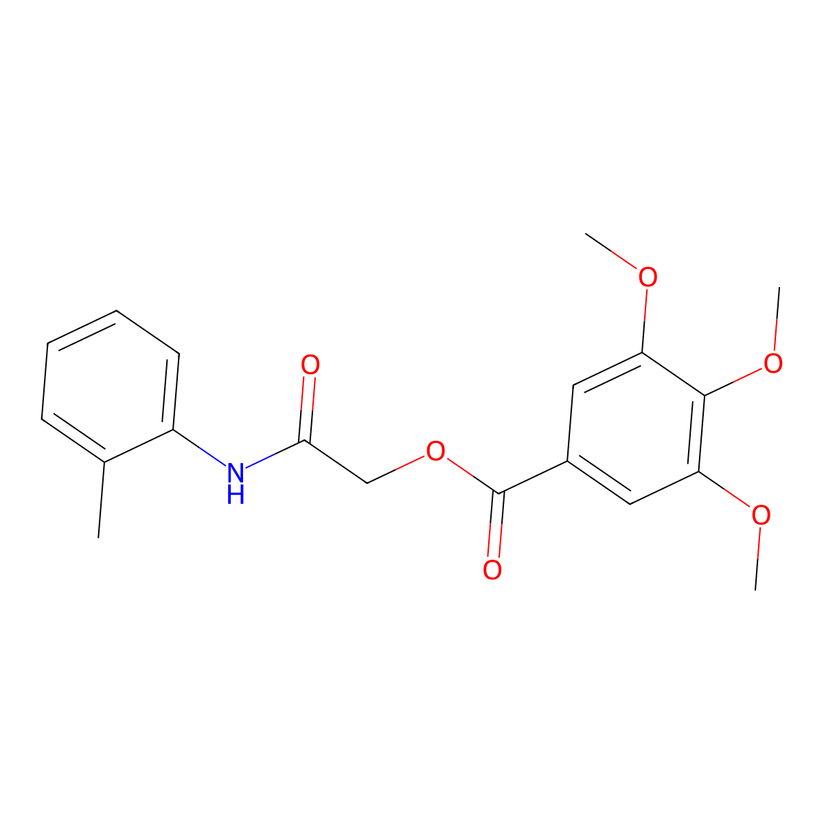 [2-(2-Methylanilino)-2-oxoethyl] 3,4,5-trimethoxybenzoate molecular structure, CAS 386262-24-4