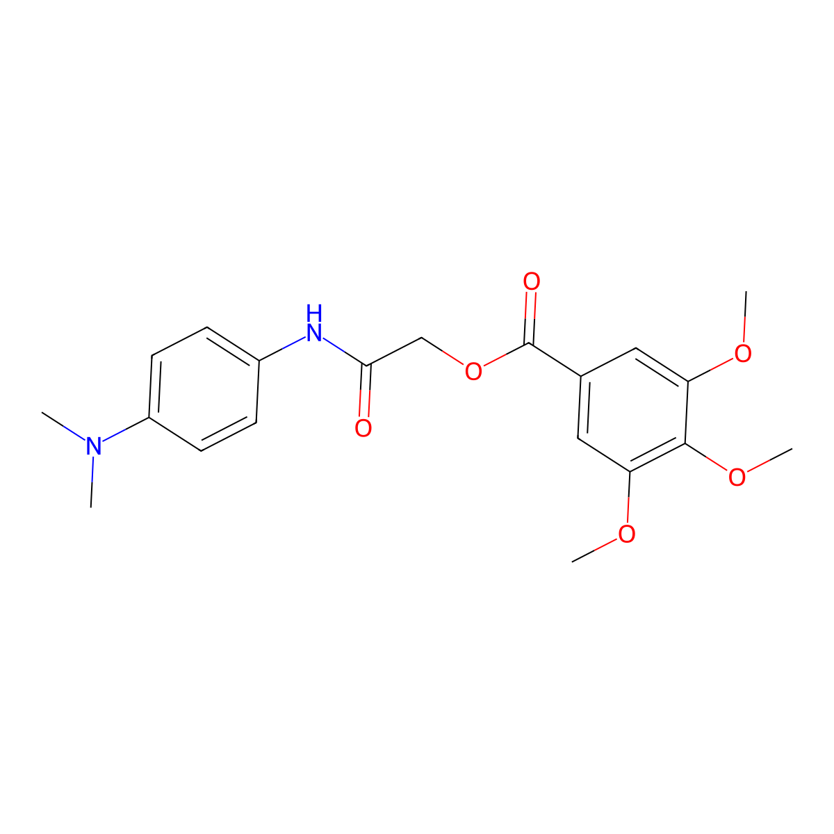 {[4-(Dimethylamino)phenyl]carbamoyl}methyl 3,4,5-trimethoxybenzoate molecular structure, CAS 386262-36-8