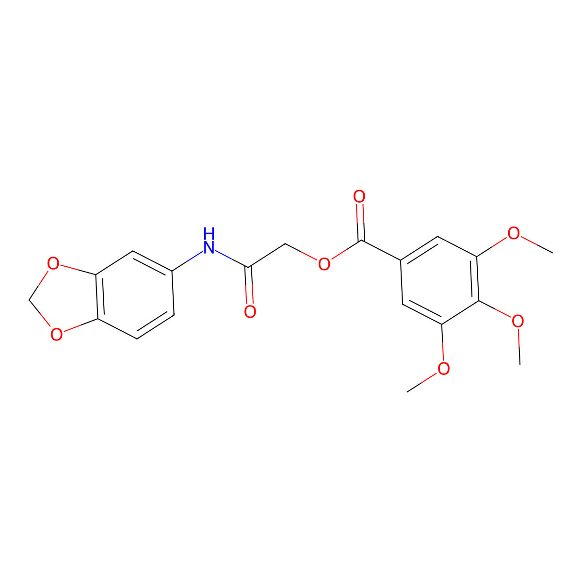 2-(1,3-Benzodioxol-5-ylamino)-2-oxoethyl 3,4,5-trimethoxybenzoate molecular structure, CAS 386262-54-0