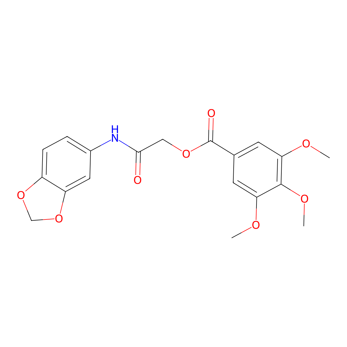 2-(1,3-Benzodioxol-5-ylamino)-2-oxoethyl 3,4,5-trimethoxybenzoate molecular structure, CAS 386262-54-0