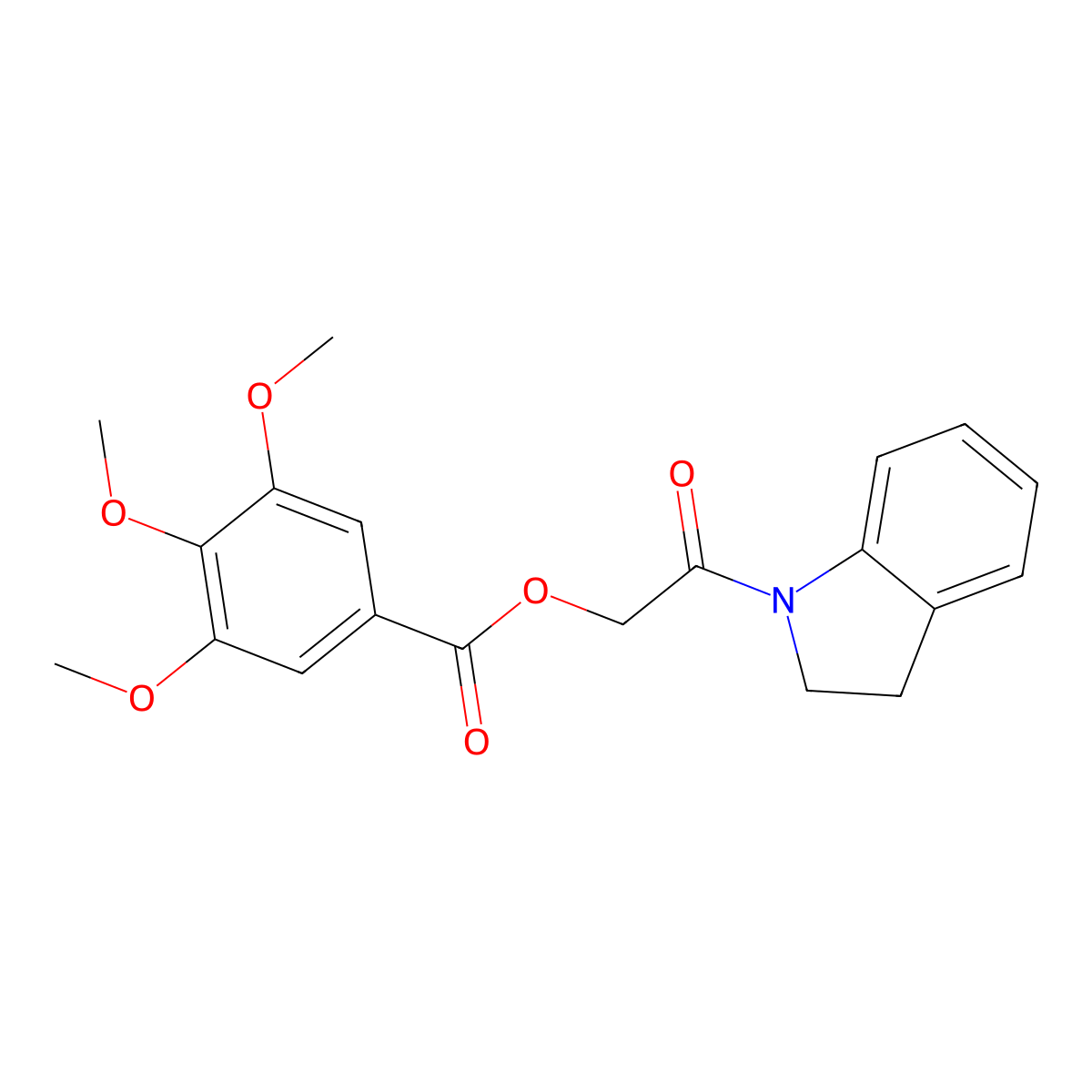[2-(2,3-Dihydroindol-1-yl)-2-oxoethyl] 3,4,5-trimethoxybenzoate molecular structure, CAS 386262-65-3