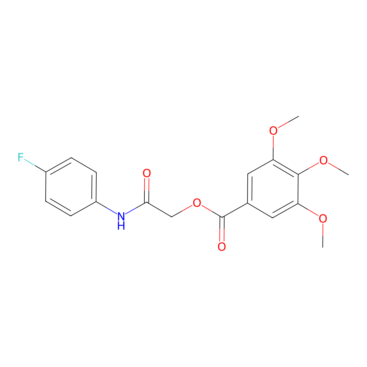 [2-(4-Fluoroanilino)-2-oxoethyl] 3,4,5-trimethoxybenzoate molecular structure, CAS 386262-78-8