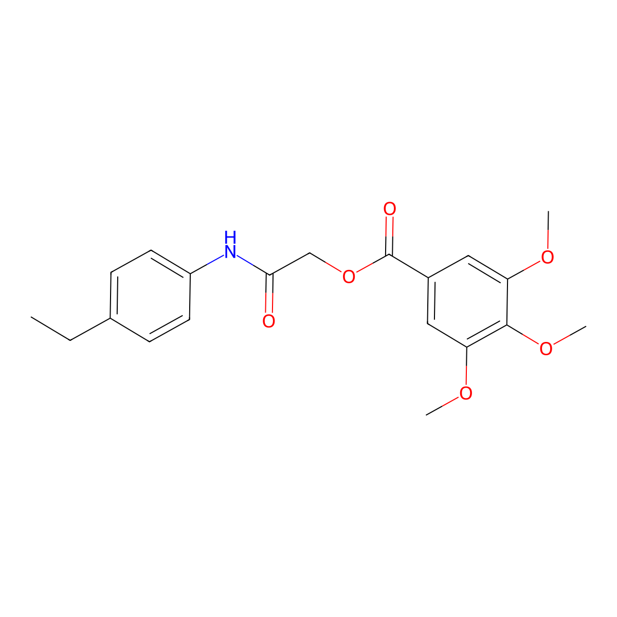 [2-(4-Ethylanilino)-2-oxoethyl] 3,4,5-trimethoxybenzoate molecular structure, CAS 386262-90-4