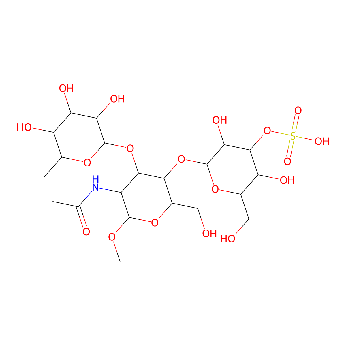 3'-SulfatedLewisXmethylglycoside molecular structure, CAS 386264-50-2
