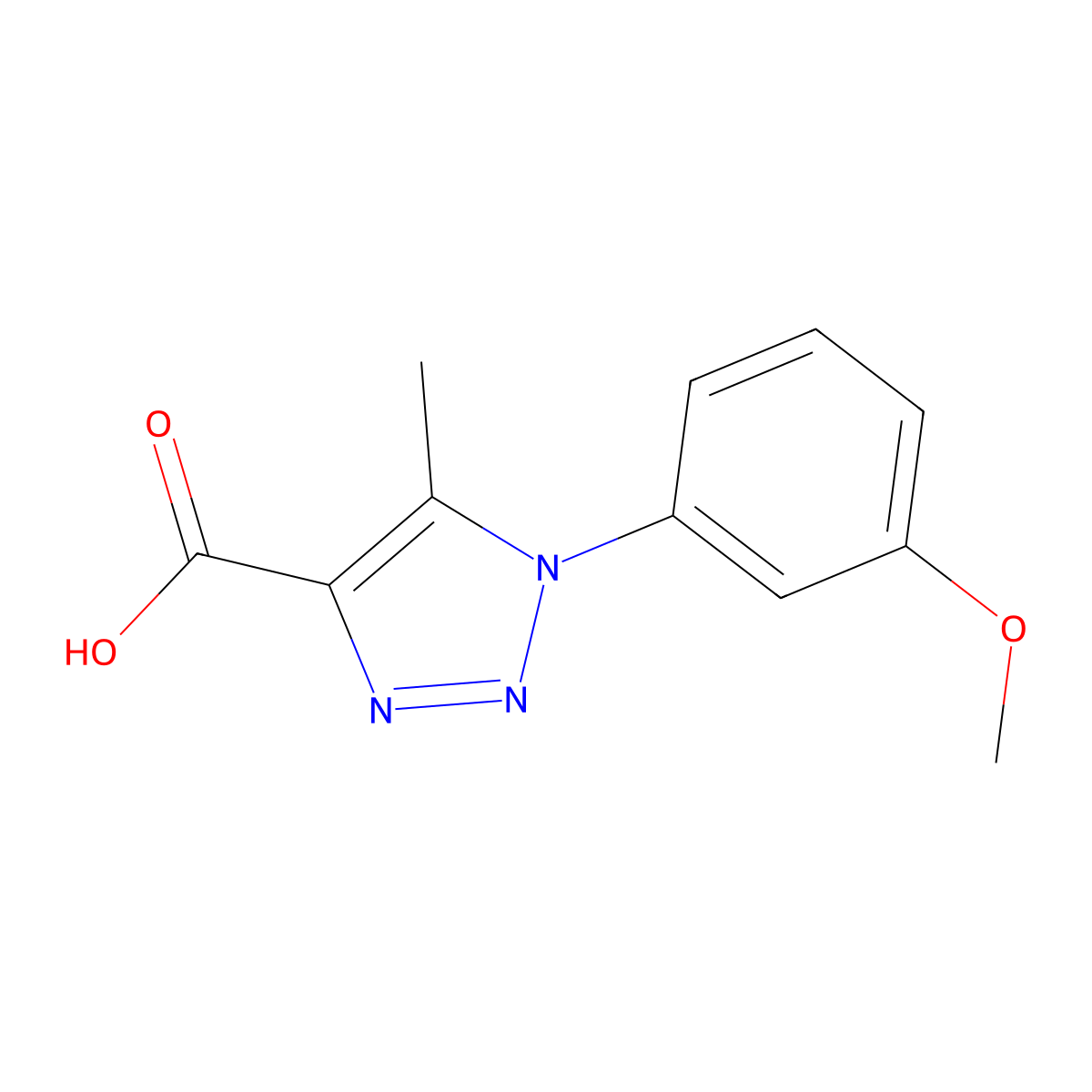 1-(3-methoxyphenyl)-5-methyl-1H-1,2,3-triazole-4-carboxylic acid molecular structure, CAS 386264-51-3