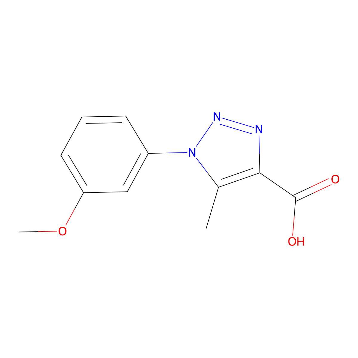 1-(3-methoxyphenyl)-5-methyl-1H-1,2,3-triazole-4-carboxylic acid molecular structure, CAS 386264-51-3