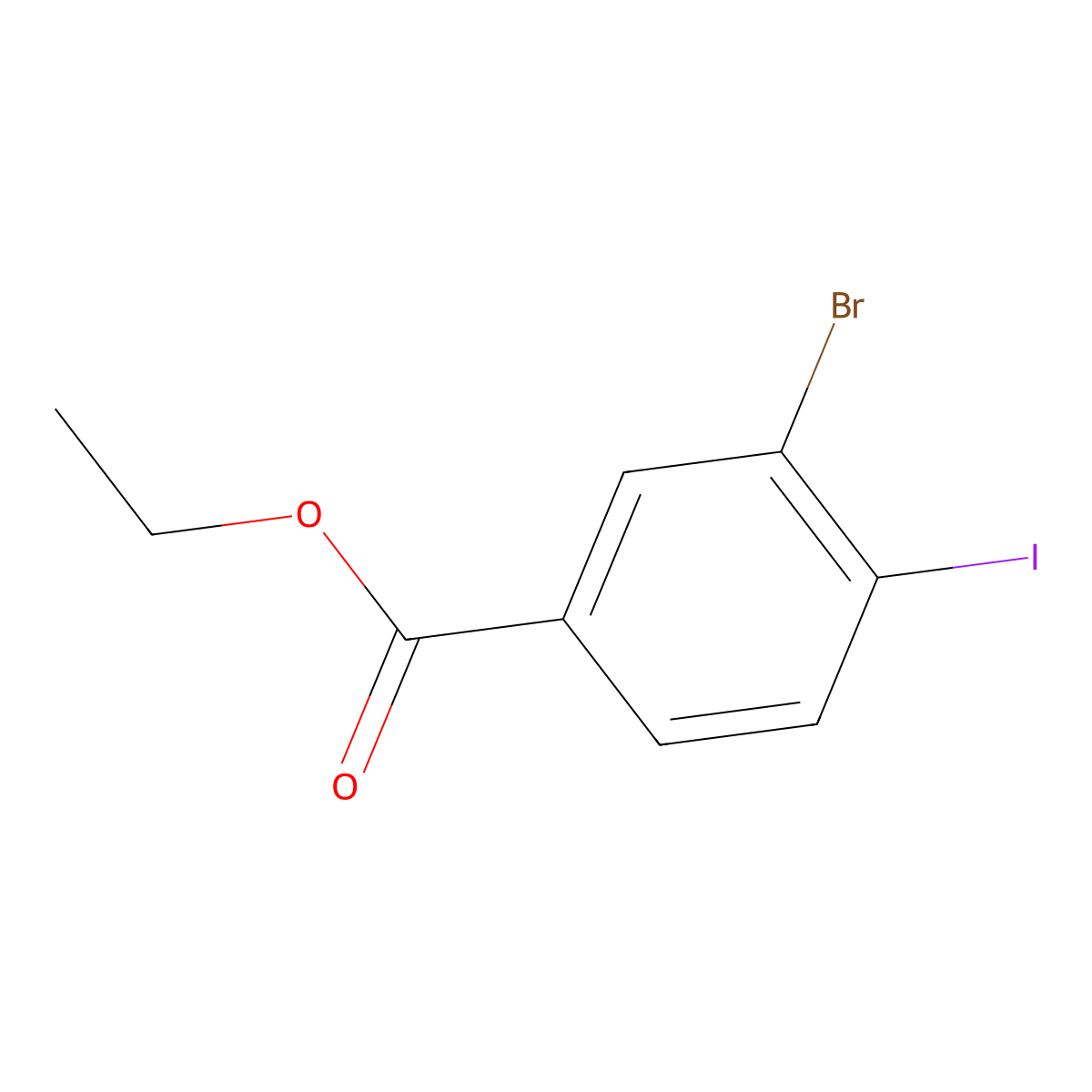 Ethyl 3-bromo-4-iodobenzoate molecular structure, CAS 386267-31-8