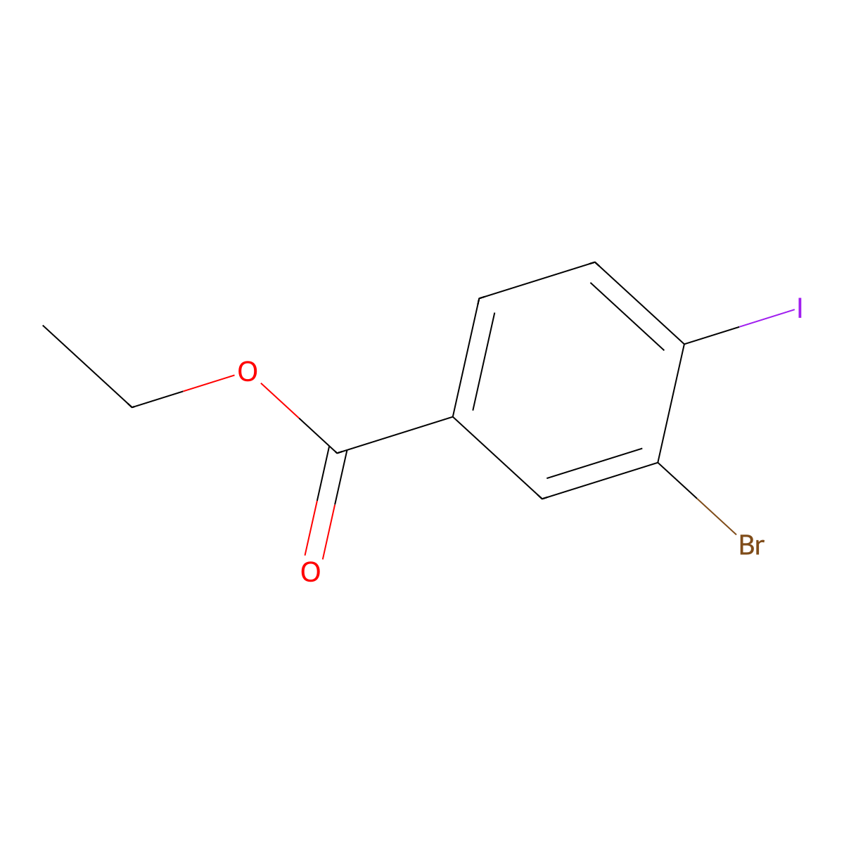 Ethyl 3-bromo-4-iodobenzoate molecular structure, CAS 386267-31-8