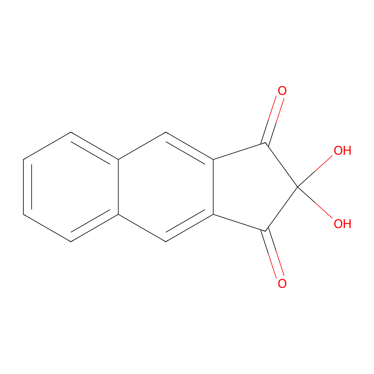 1H-Benz[f]indene-1,3(2H)-dione, 2,2-dihydroxy- molecular structure, CAS 38627-57-5