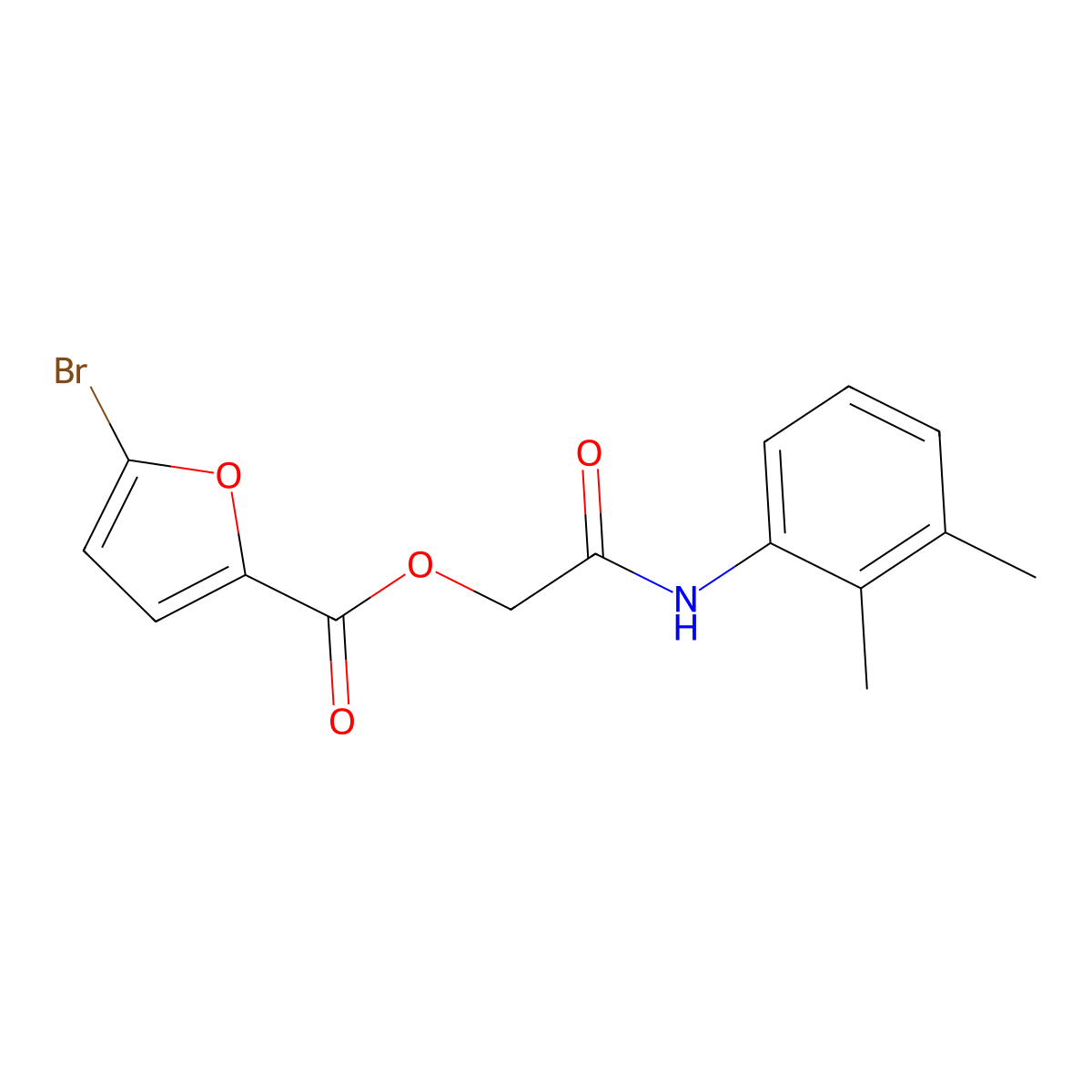 [(2,3-Dimethylphenyl)carbamoyl]methyl 5-bromofuran-2-carboxylate molecular structure, CAS 386276-98-8