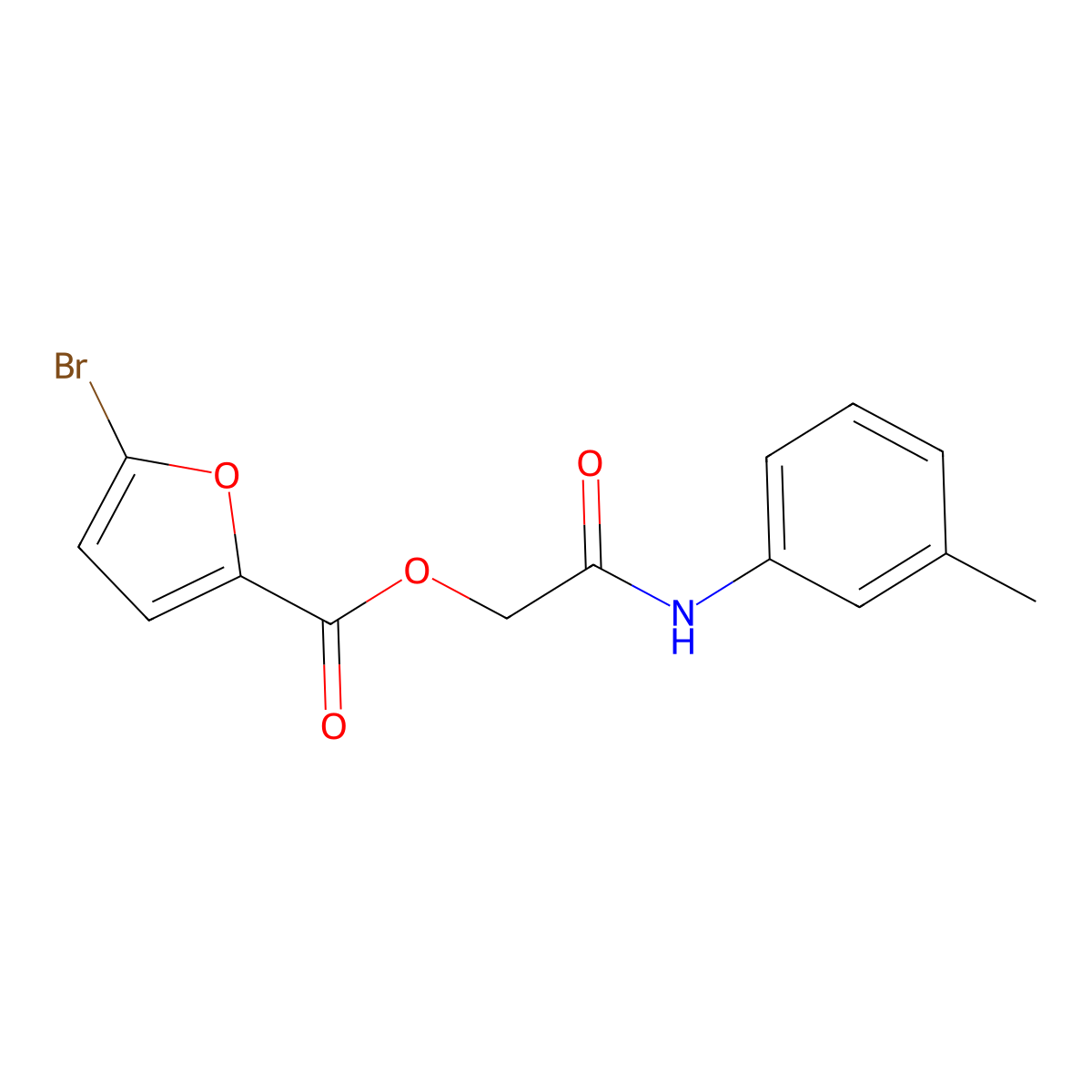[(3-Methylphenyl)carbamoyl]methyl 5-bromofuran-2-carboxylate molecular structure, CAS 386277-07-2