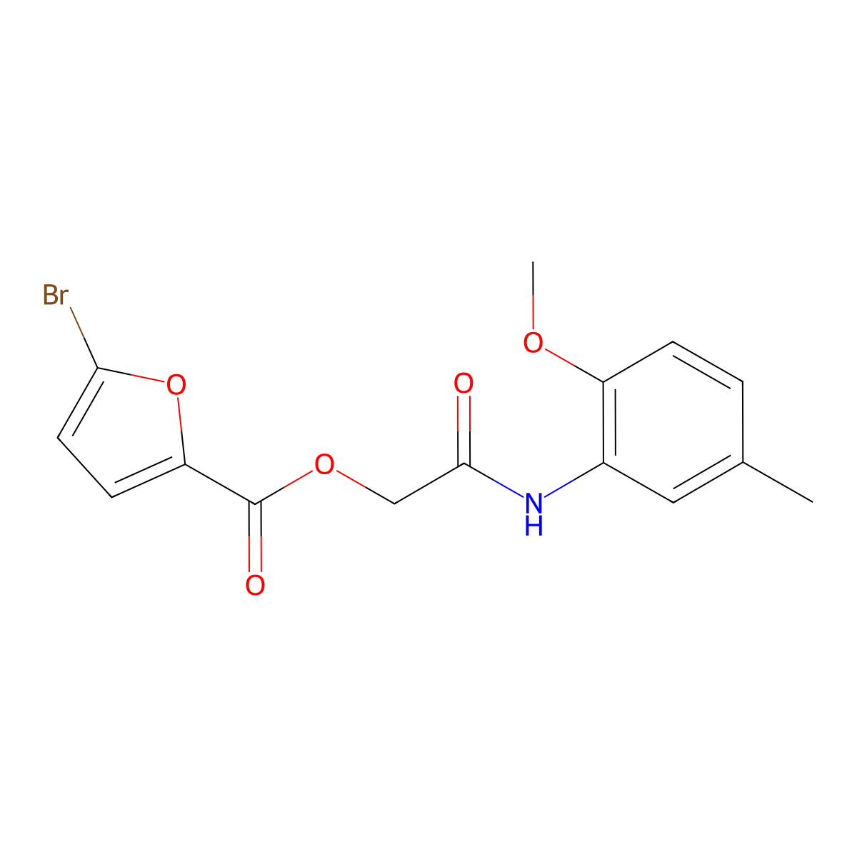 [(2-Methoxy-5-methylphenyl)carbamoyl]methyl 5-bromofuran-2-carboxylate molecular structure, CAS 386277-08-3