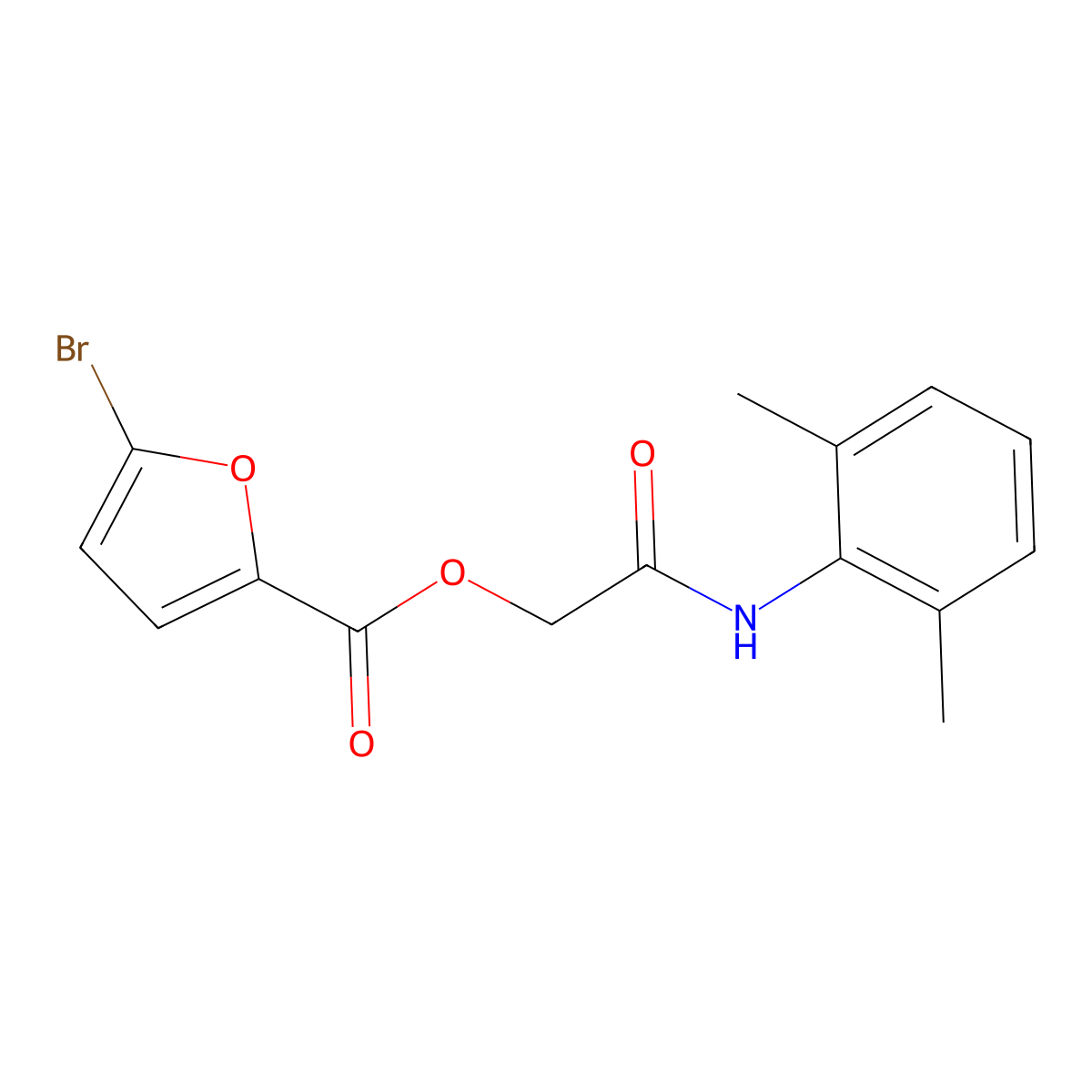 2-((2,6-Dimethylphenyl)amino)-2-oxoethyl 5-bromofuran-2-carboxylate molecular structure, CAS 386277-09-4