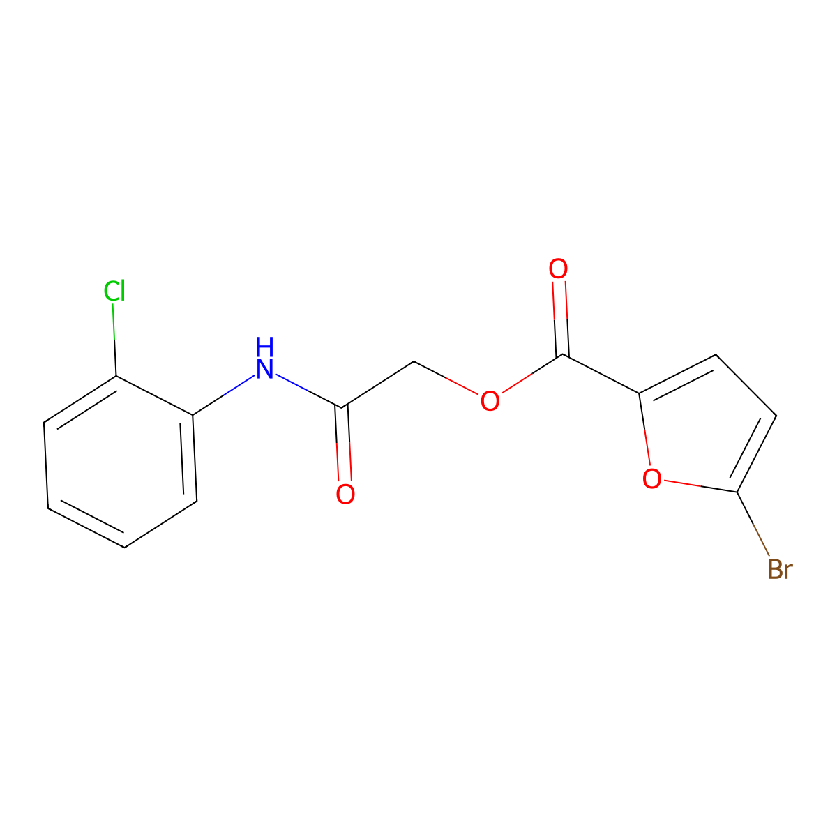 [(2-Chlorophenyl)carbamoyl]methyl 5-bromofuran-2-carboxylate molecular structure, CAS 386277-12-9