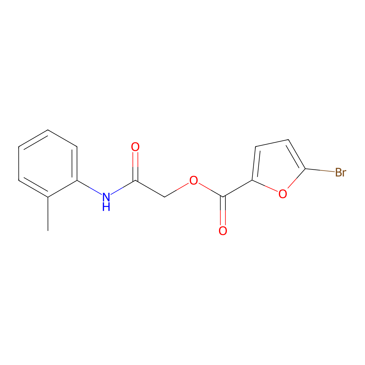 [(2-Methylphenyl)carbamoyl]methyl 5-bromofuran-2-carboxylate molecular structure, CAS 386277-16-3