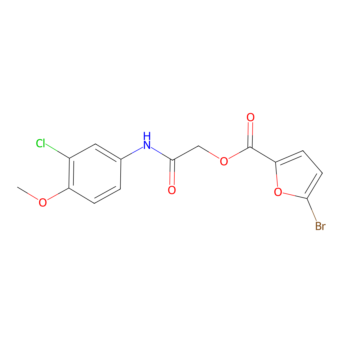 [(3-Chloro-4-methoxyphenyl)carbamoyl]methyl 5-bromofuran-2-carboxylate molecular structure, CAS 386277-55-0