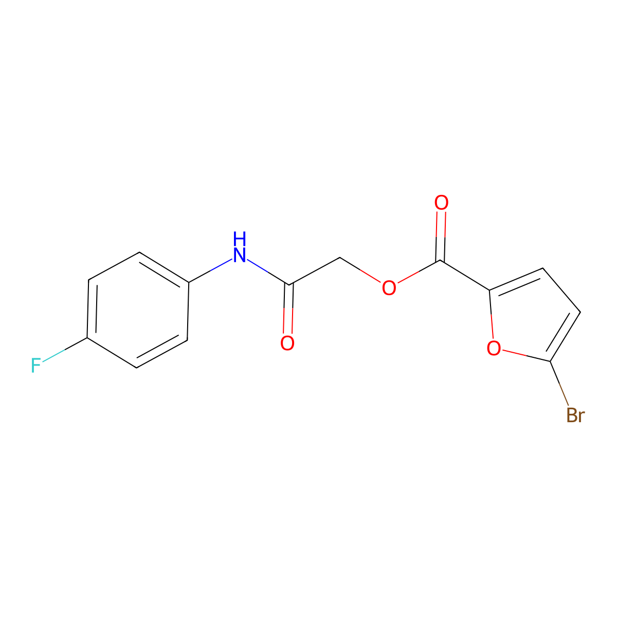 [2-(4-Fluoroanilino)-2-oxoethyl] 5-bromofuran-2-carboxylate molecular structure, CAS 386277-85-6