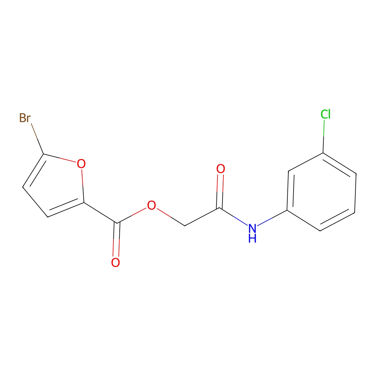 [(3-Chlorophenyl)carbamoyl]methyl 5-bromofuran-2-carboxylate molecular structure, CAS 386277-95-8
