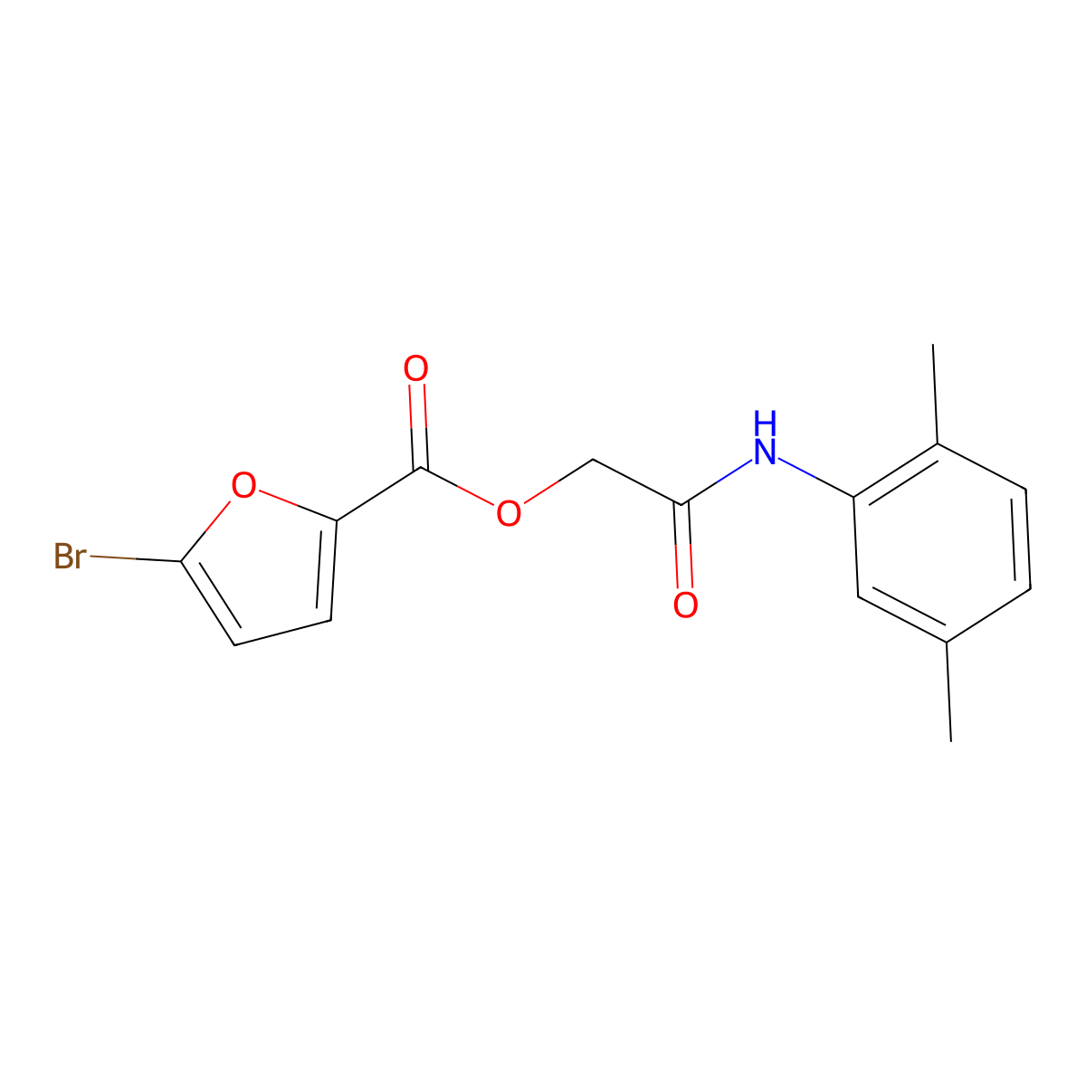 [(2,5-Dimethylphenyl)carbamoyl]methyl 5-bromofuran-2-carboxylate molecular structure, CAS 386278-02-0