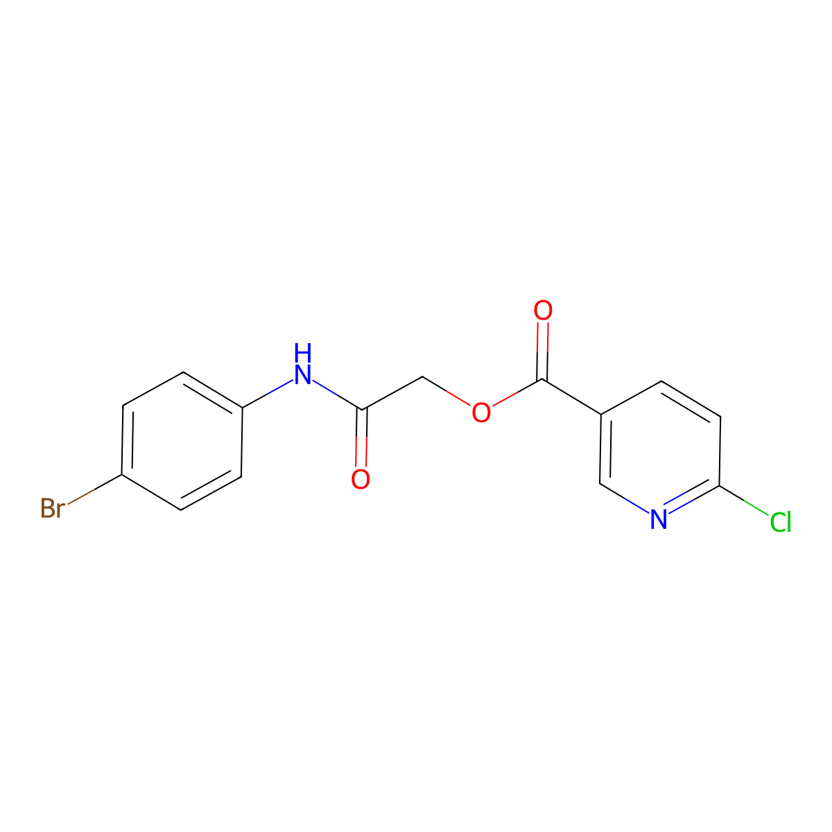 [(4-Bromophenyl)carbamoyl]methyl 6-chloropyridine-3-carboxylate molecular structure, CAS 386278-17-7