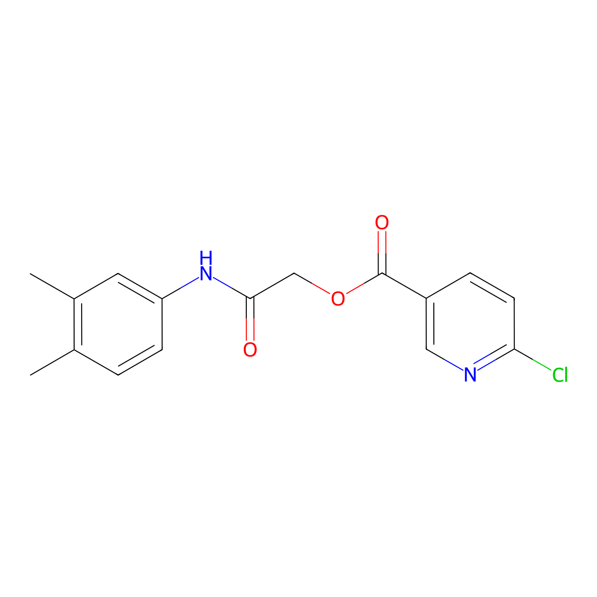 [(3,4-Dimethylphenyl)carbamoyl]methyl 6-chloropyridine-3-carboxylate molecular structure, CAS 386278-26-8