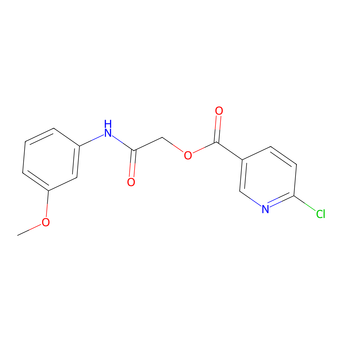 [(3-Methoxyphenyl)carbamoyl]methyl 6-chloropyridine-3-carboxylate molecular structure, CAS 386278-32-6