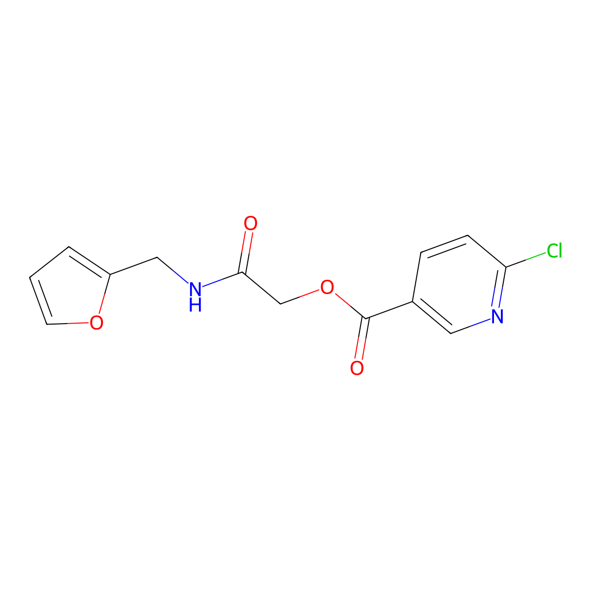 [N-(2-furylmethyl)carbamoyl]methyl 6-chloropyridine-3-carboxylate molecular structure, CAS 386278-36-0