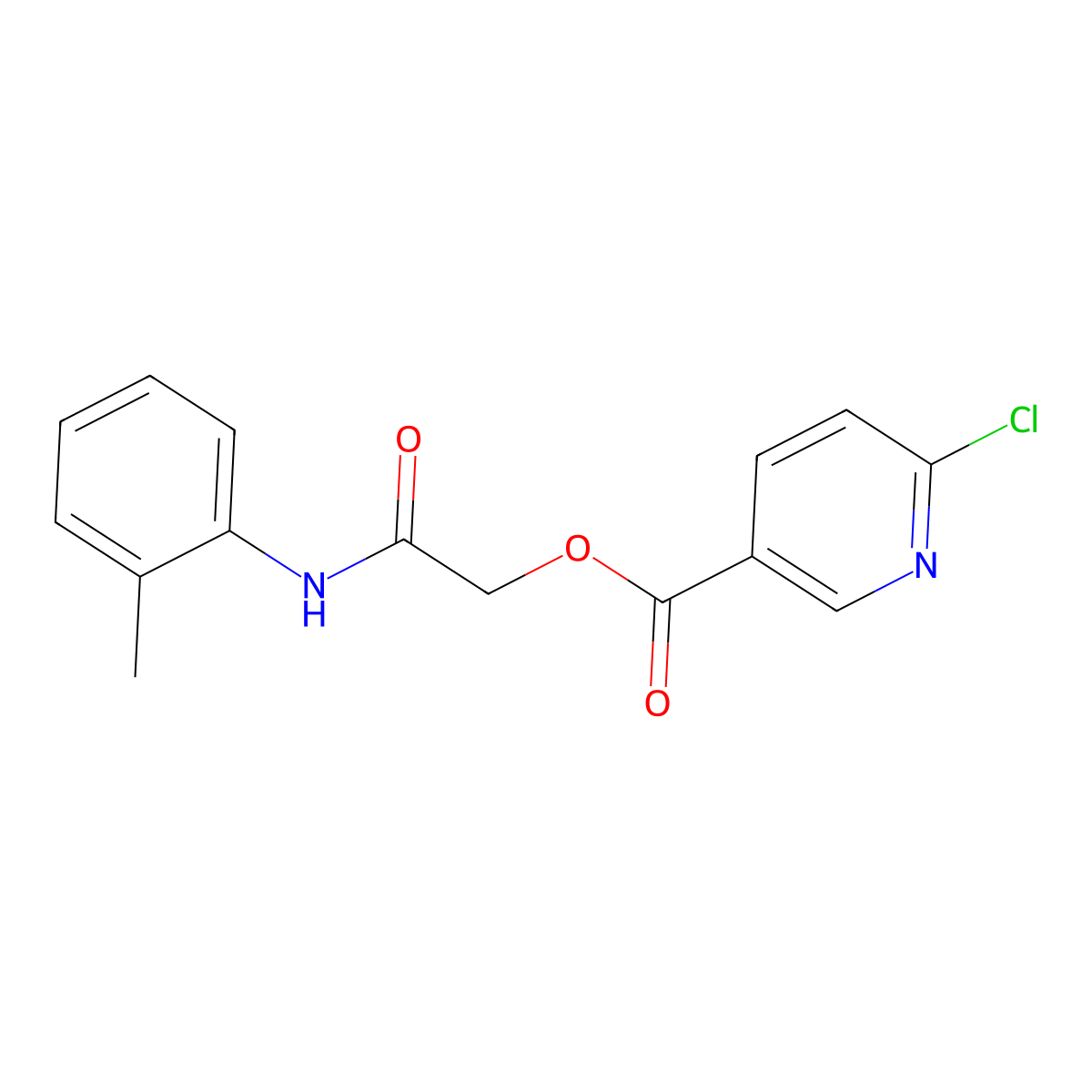 [(2-Methylphenyl)carbamoyl]methyl 6-chloropyridine-3-carboxylate molecular structure, CAS 386278-44-0
