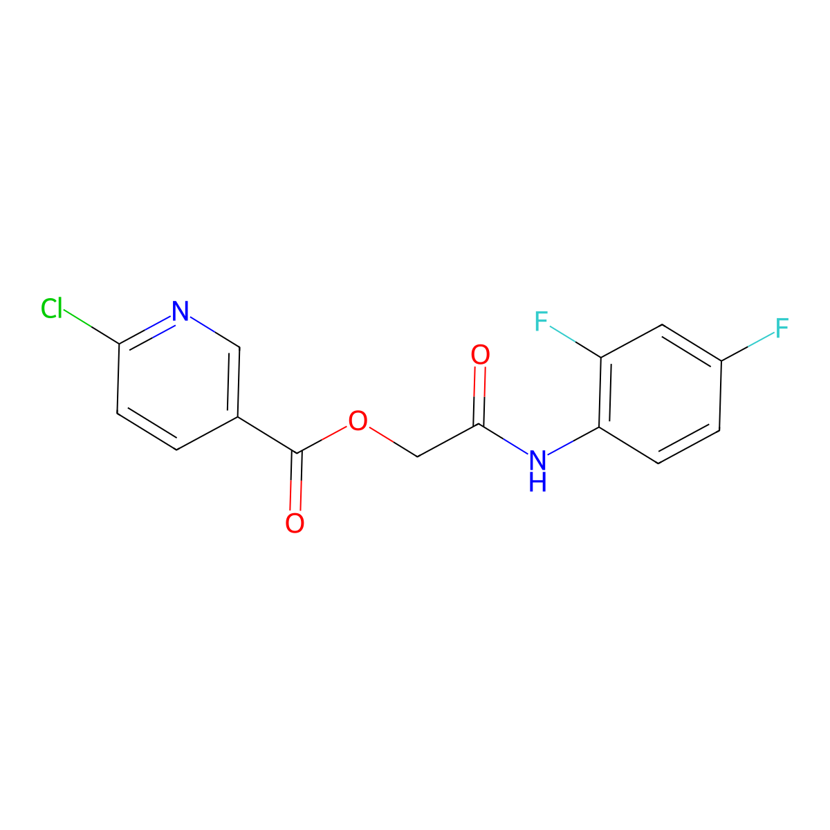 [(2,4-Difluorophenyl)carbamoyl]methyl 6-chloropyridine-3-carboxylate molecular structure, CAS 386279-10-3