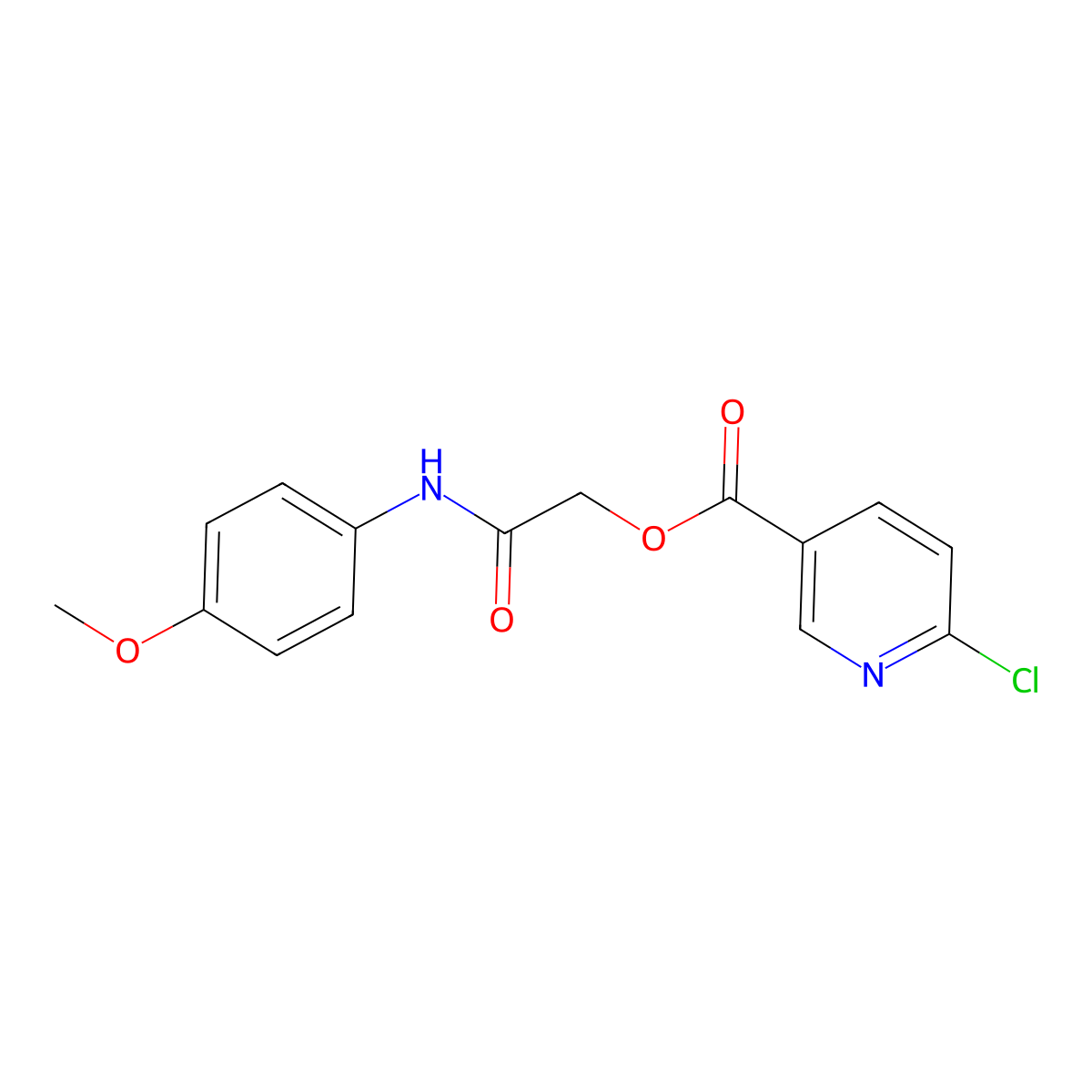 [(4-Methoxyphenyl)carbamoyl]methyl 6-chloropyridine-3-carboxylate molecular structure, CAS 386279-11-4