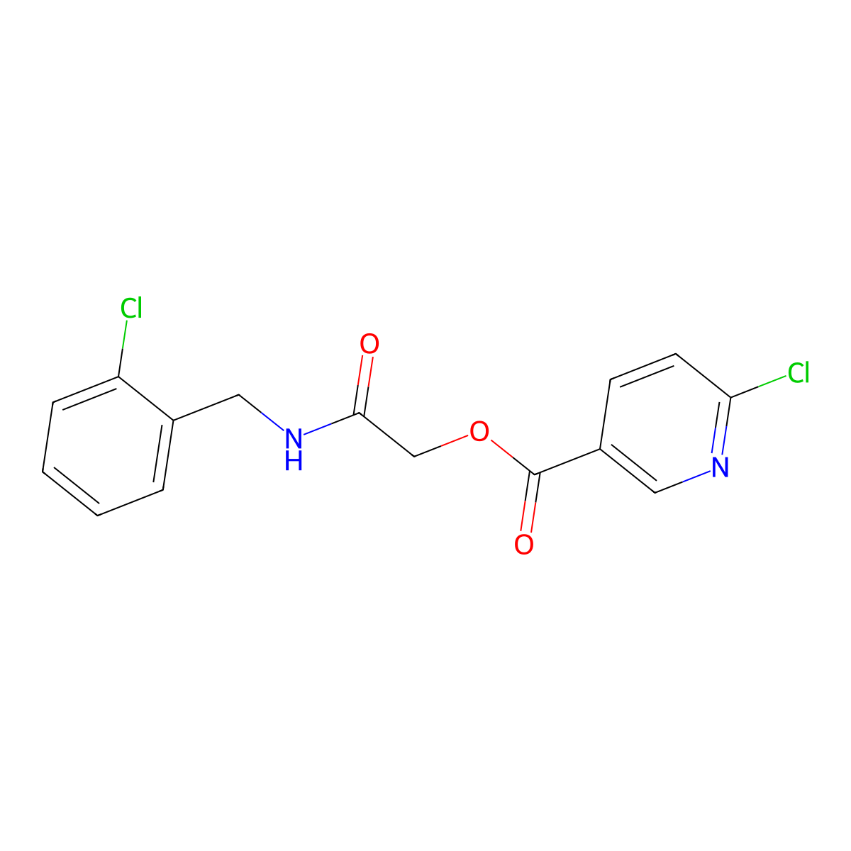 {[(2-Chlorophenyl)methyl]carbamoyl}methyl 6-chloropyridine-3-carboxylate molecular structure, CAS 386279-13-6