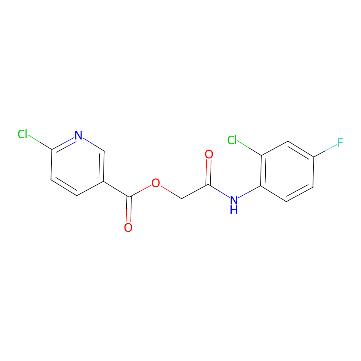 [(2-Chloro-4-fluorophenyl)carbamoyl]methyl 6-chloropyridine-3-carboxylate molecular structure, CAS 386279-15-8